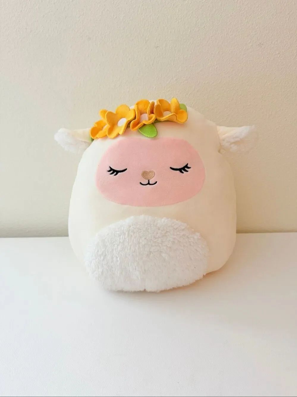Squishmallows Sophie The EASTER Lamb 14” Plush, Flower Headband Fuzzy Belly